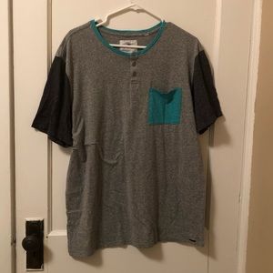 ❌SOLD❌ Men Speckled Gray & Turquoise Pocket Shirt